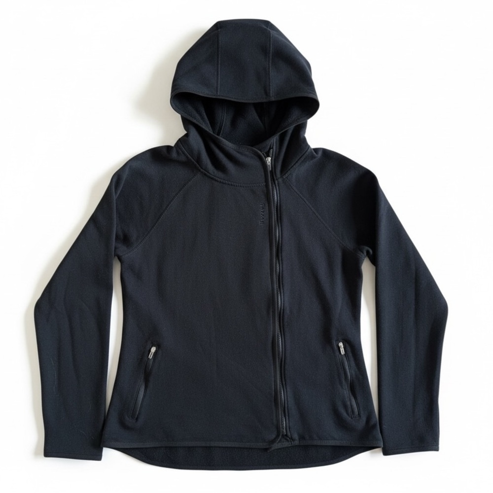 Reebok Fleece Lined Full Zip Hoodie Jacket Athleisure Hiking Gym Outdoor Black M